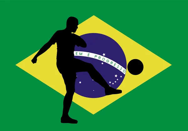 Brasil jogador de futebol —  Vetores de Stock