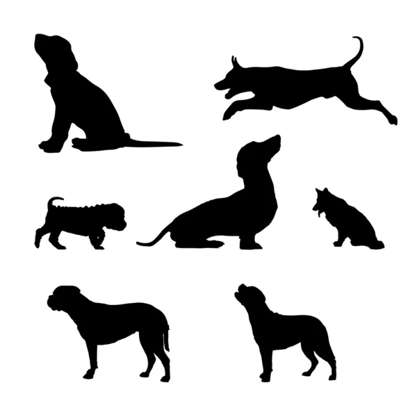 Hond silhouet vector — Stockvector