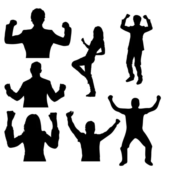 kazanan siluet vektör set