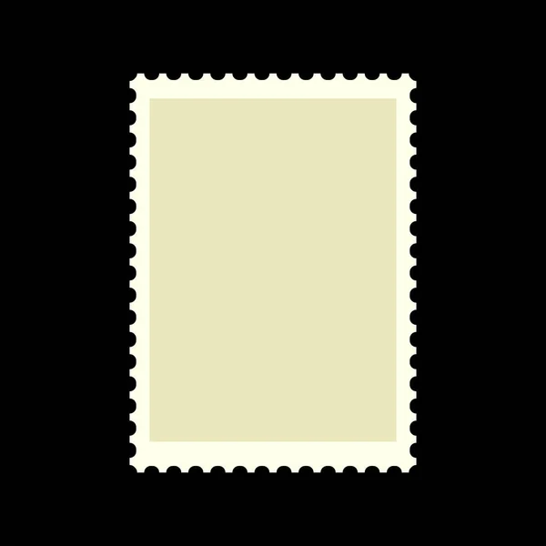 Blanco Postzegel Rechthoekige Vorm Poststempel Vector Illustratie Geïsoleerd Zwart — Stockvector
