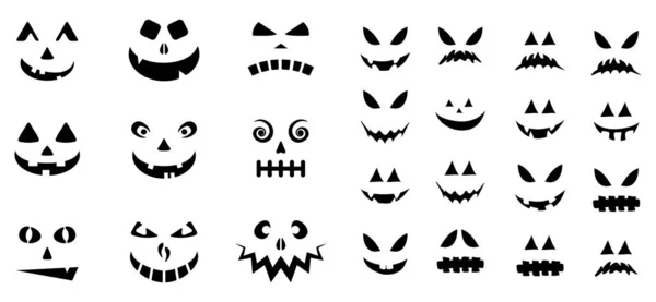 Modèle Sourire Jack Lanterne Expression Effrayante Pour Citrouille Halloween Conception — Image vectorielle