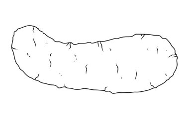 Ana hatlı kaka vektör simgesi. Sinyal konseptinden izole edilmiş siyah çizgi çizimi. Beyaz arkaplanda vektör dışkısı simgesi