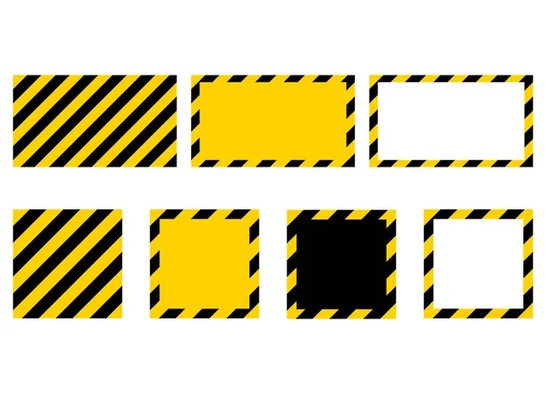 Желтая Черная Лента Предупреждающий Знак Полоса Границы Набор Векторная Иллюстрация — стоковый вектор