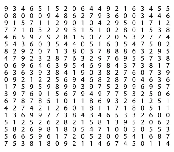 Номер Фона Строка Случайных Цифр Векторная Простая Модель Нуля Девяти — стоковый вектор