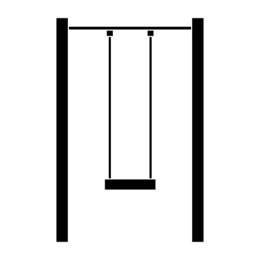 Boş çocuk salıncak simgesi. Siluet tasarımı beyaz arkaplanda izole edildi.