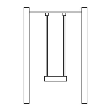 Boş çocuk salıncak simgesi. Tasarım beyaz arkaplanda izole edildi.