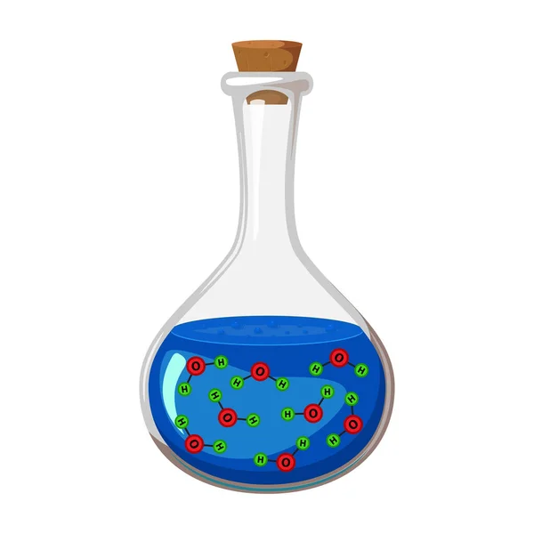 H2O Molecule Test Tube Water Matter Icon Vector Illustration Isolated — Image vectorielle