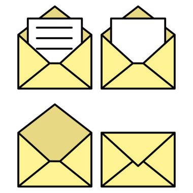 karton zarf simgesi beyaz arkaplanda izole edildi