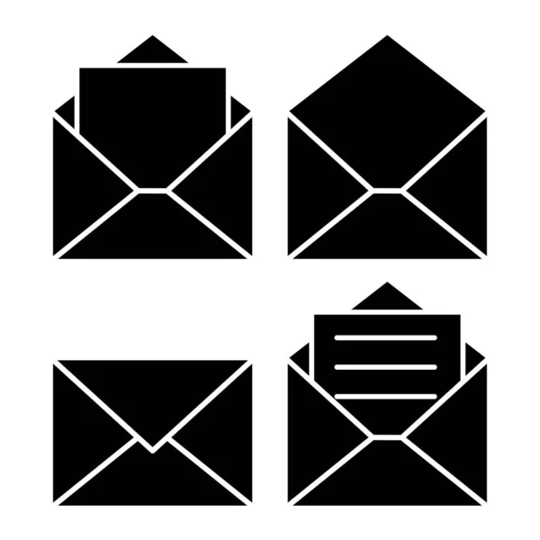 Mail Icon Envelope Sign Vector Illustration Isolated White — Stok Vektör