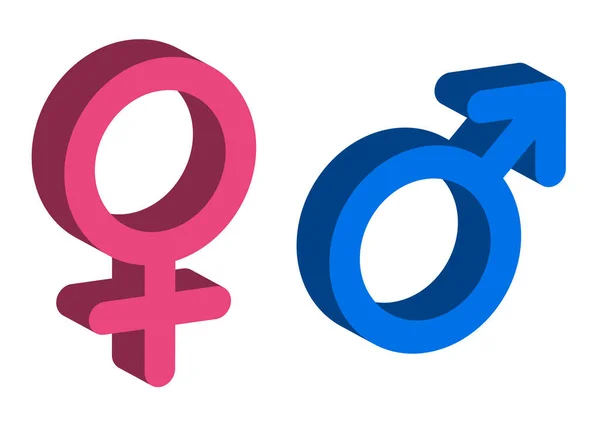 Man Woman Male Female Gender Signs Vector Design — Vetor de Stock