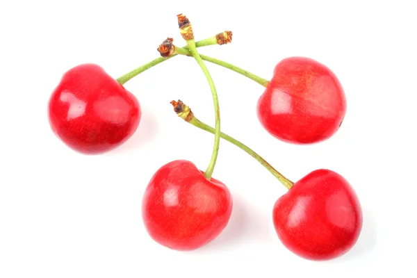 Cereja doce isolada em branco — Fotografia de Stock