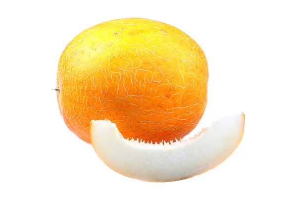 Melon wyizolowany na białym — Zdjęcie stockowe