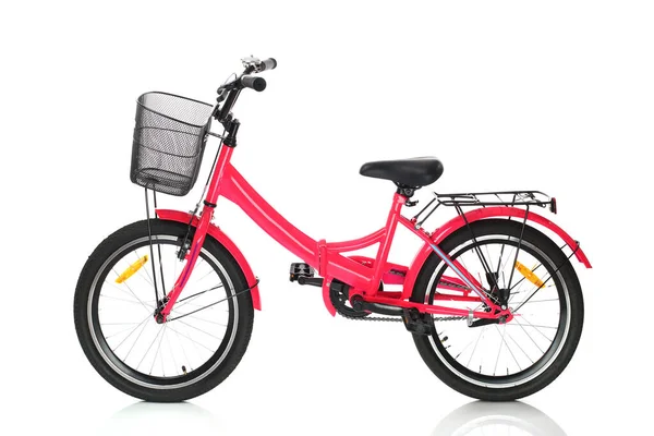 Bicicleta Rosa Aislada Sobre Fondo Blanco Imagen de stock