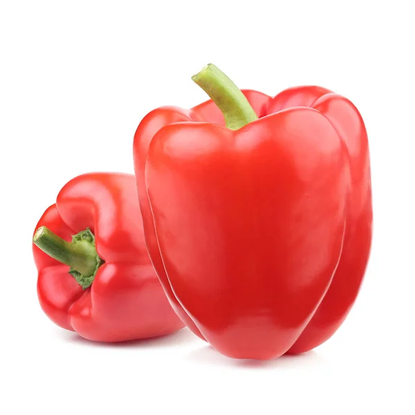Two Red Bell Pepper Isolated White Background — 스톡 사진