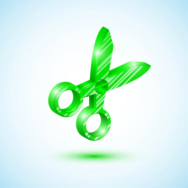 Green scissors icon — Stock Vector