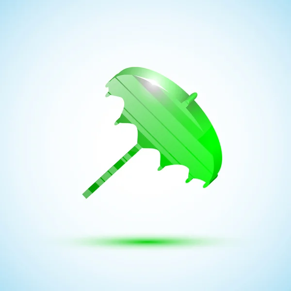 Green icon umbrella — Stock Vector