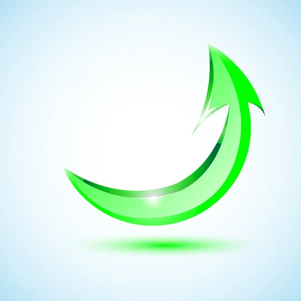 Ikona zelené šipky — Stockový vektor