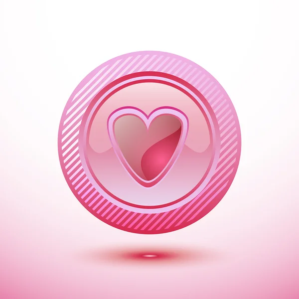 Roze knop hart — Stockvector