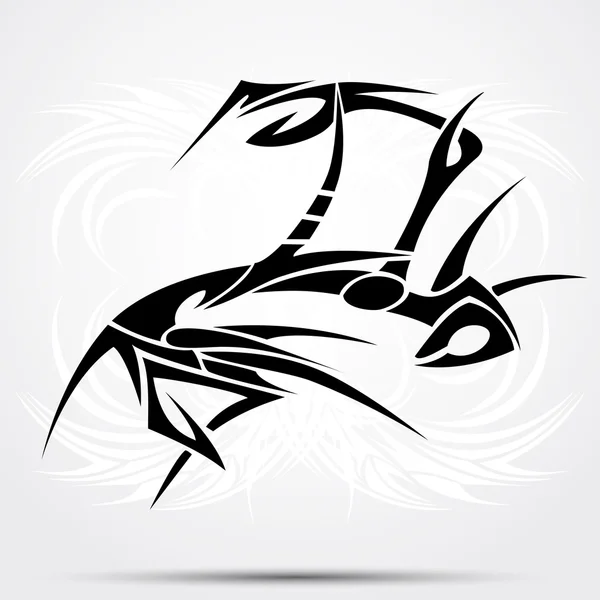 Scherpe tribal tattoo — Stockvector