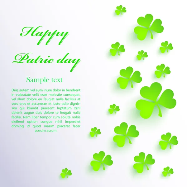 Carte de vœux Saint Patrick vecteur vert — Image vectorielle