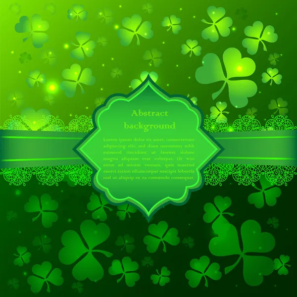 Groene vector Saint Patrick's Day wenskaart — Stockvector