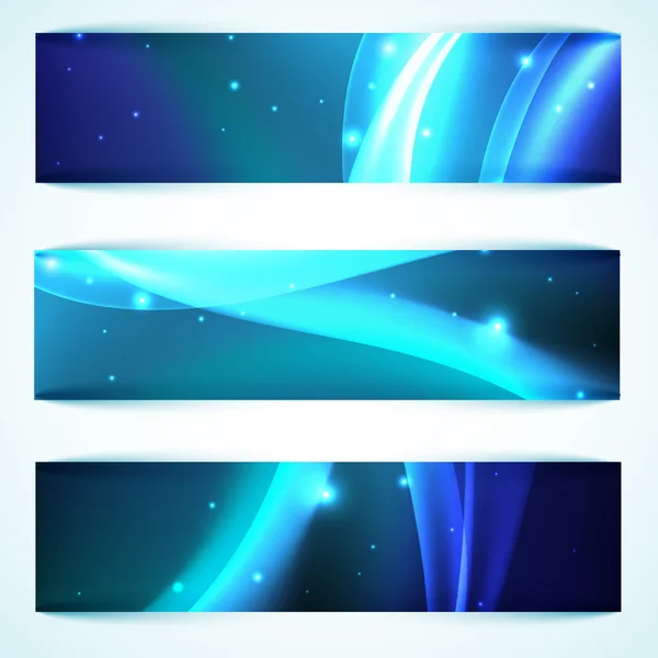 Shiny blue banners — Stock Vector