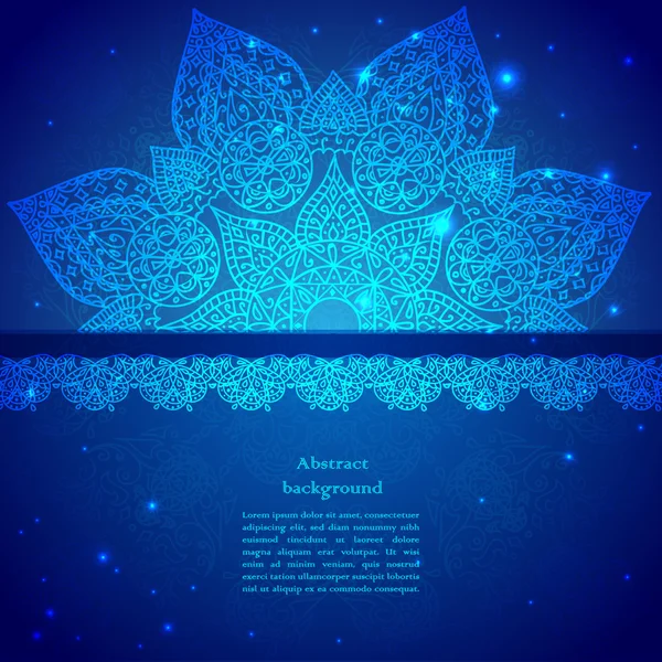 青いヴィンテージ インド飾り — ストックベクタ