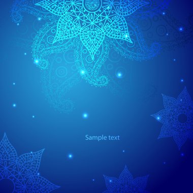 mavi Hint vintage süs. iş tanıtımı için vektör çizim