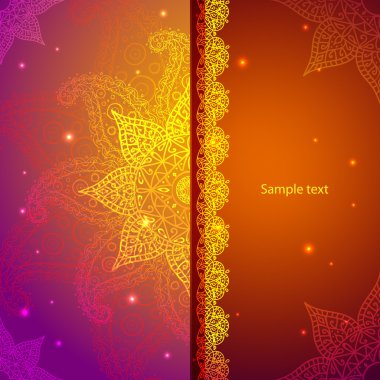 Altın Hint vintage süs. iş tanıtımı için vektör çizim