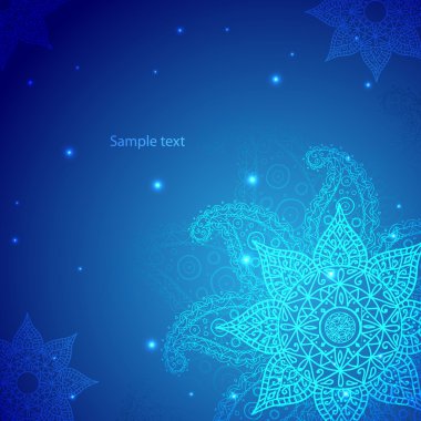 mavi Hint vintage süs. iş tanıtımı için vektör çizim