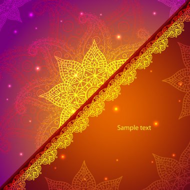 Altın Hint vintage süs. iş tanıtımı için vektör çizim