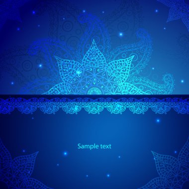 mavi Hint vintage süs. iş tanıtımı için vektör çizim