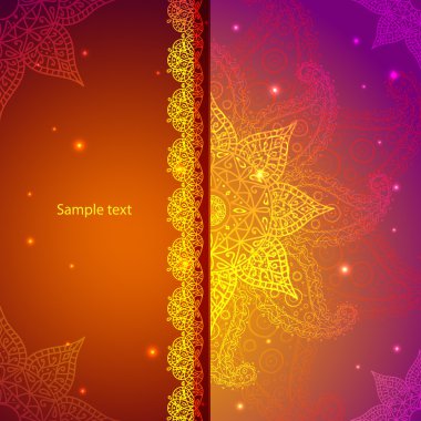 Altın Hint vintage süs. iş tanıtımı için vektör çizim