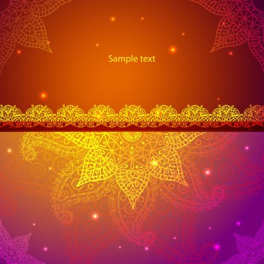 Altın Hint vintage süs. iş tanıtımı için vektör çizim