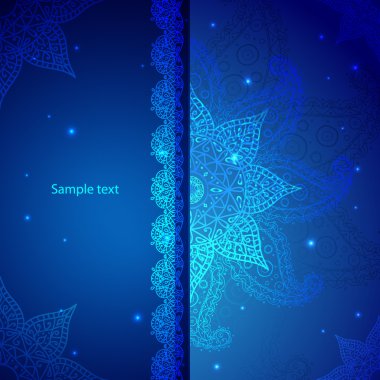 mavi Hint vintage süs. iş tanıtımı için vektör çizim