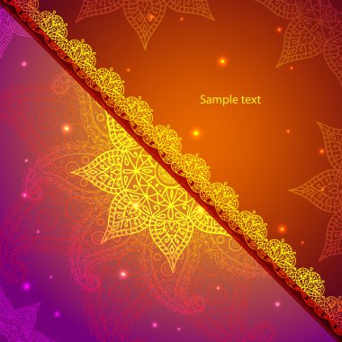 Altın Hint vintage süs. iş tanıtımı için vektör çizim