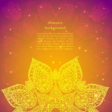 Altın Hint vintage süs. iş tanıtımı için vektör çizim