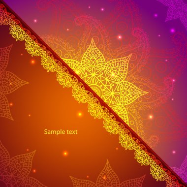 Altın Hint vintage süs. iş tanıtımı için vektör çizim