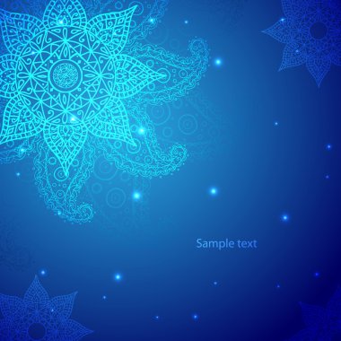 mavi Hint vintage süs. iş tanıtımı için vektör çizim