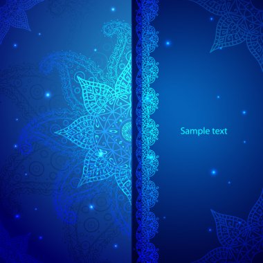 mavi Hint vintage süs. iş tanıtımı için vektör çizim