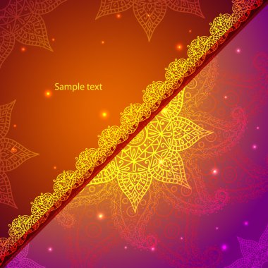 Altın Hint vintage süs. iş tanıtımı için vektör çizim