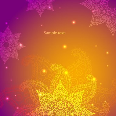 Altın Hint vintage süs. iş tanıtımı için vektör çizim