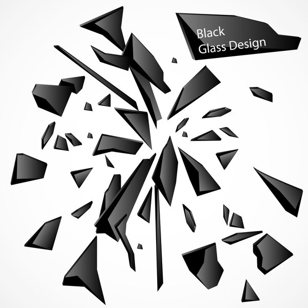 Broken Glass Black Vector Drawing
