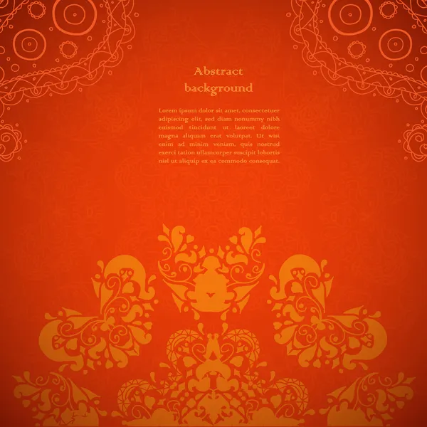 Ornamento indiano rosso — Vettoriale Stock