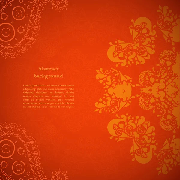 Ornamento indiano rosso — Vettoriale Stock