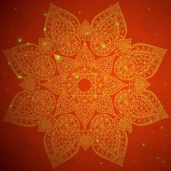 Indian red ornament — Stockvector