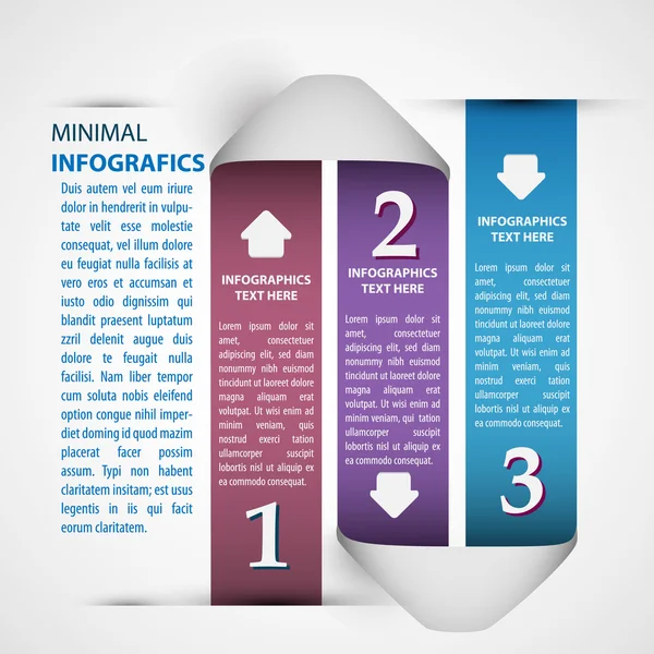 One two three - vector paper progress steps for tutorial — Stock Vector