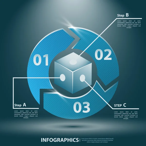抽象的な 3 d のインフォ グラフィック。ビジネス プレゼンテーションのためのベクトル図 — ストックベクタ