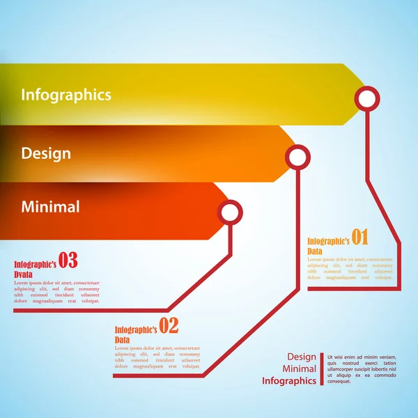 Three arrows, use for infographics. Can be used for presentation — Stock Vector