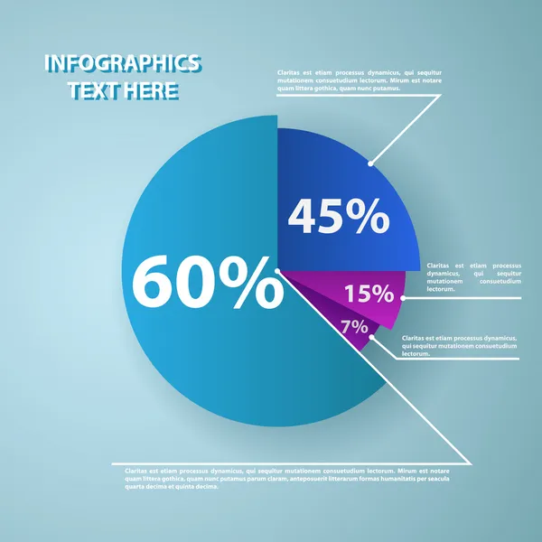 Business pie chart for documents and reports Royalty Free Stock Vectors